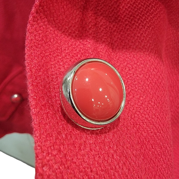 NWT Nygard Swing Jacket Button Red Twill Linen Blend Cropped Blazer Women's 12P - Picture 10 of 13